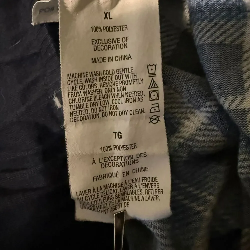 Nautica Pajama Pants Mens XL Blue Plaid Sleepwear Loungewear Sleep Comfort